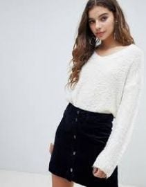 JDY boucle texture v neck sweater   ASOS at Asos